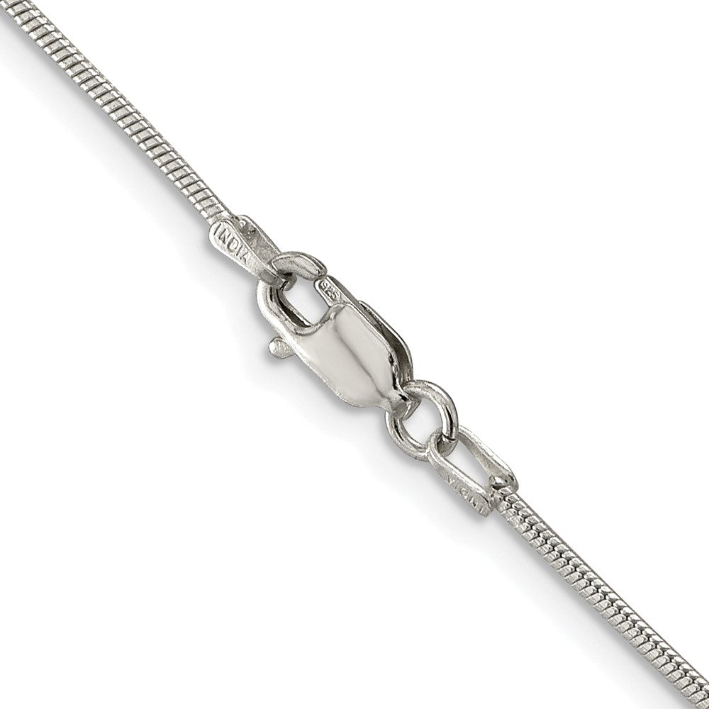 Sterlingsilber Rhodiniert 1.2mm Schlange Kette