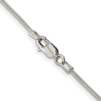 Sterlingsilber Rhodiniert 1.2mm Schlange Kette
