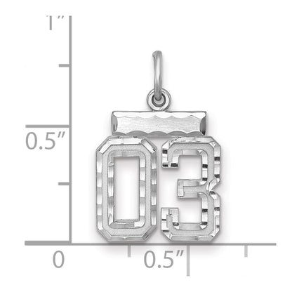 Sterlingsilber Rhodiniert Klein Diamantiert #03 Charm