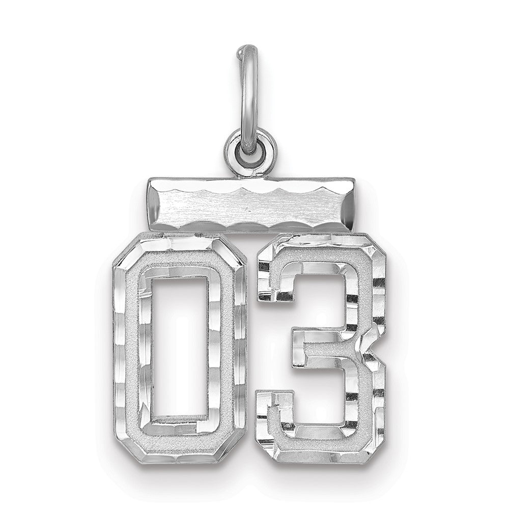 Sterlingsilber Rhodiniert Klein Diamantiert #03 Charm