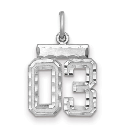 Sterlingsilber Rhodiniert Klein Diamantiert #03 Charm
