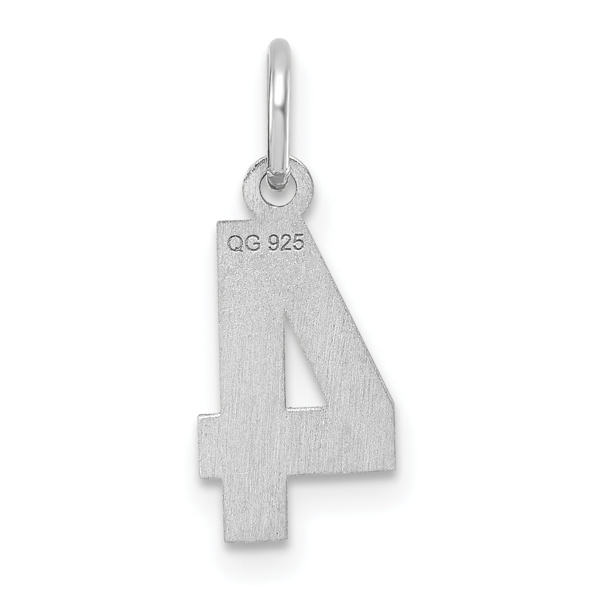 Sterlingsilber Rhodiniert Diamantiert #4 Charm