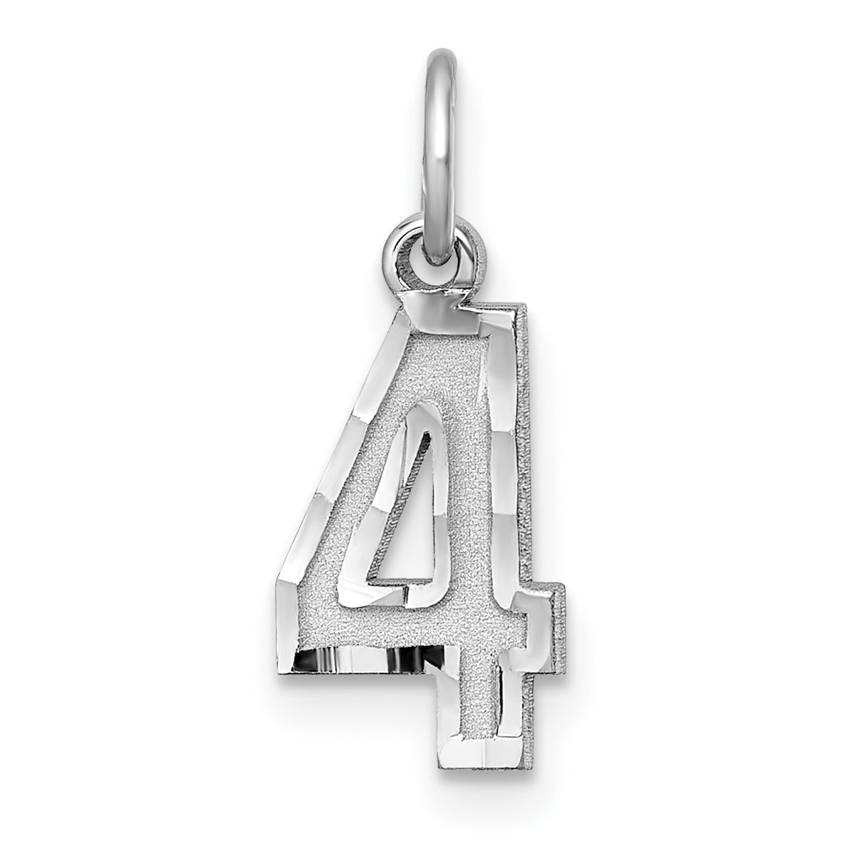Sterlingsilber Rhodiniert Diamantiert #4 Charm
