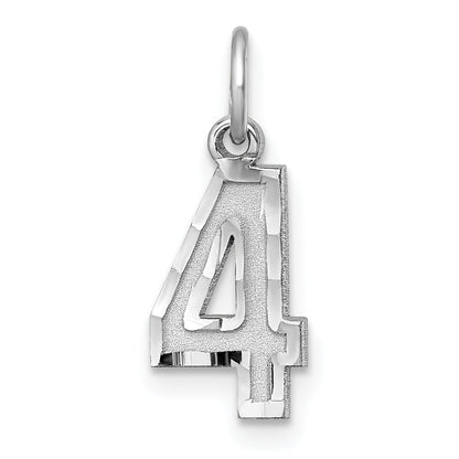 Sterlingsilber Rhodiniert Diamantiert #4 Charm