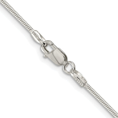Sterlingsilber Rhodiniert 1.25mm Schlange Kette