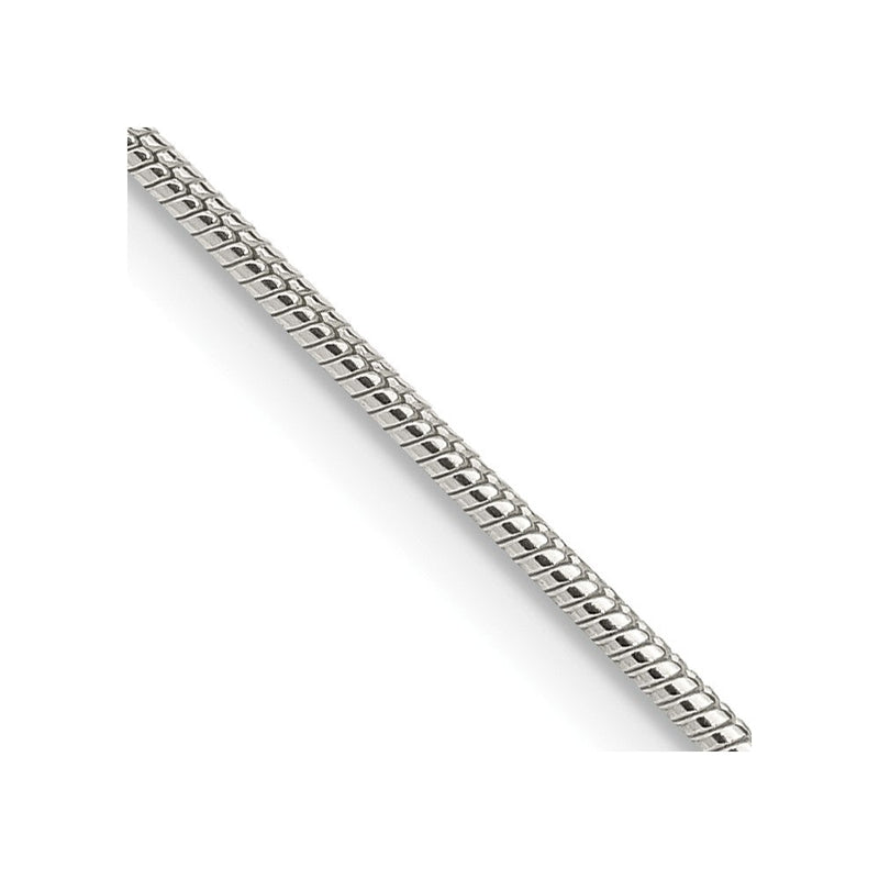 Sterlingsilber 1.25mm Schlange Kette mit 2 Zoll Verlängerung. Halskette