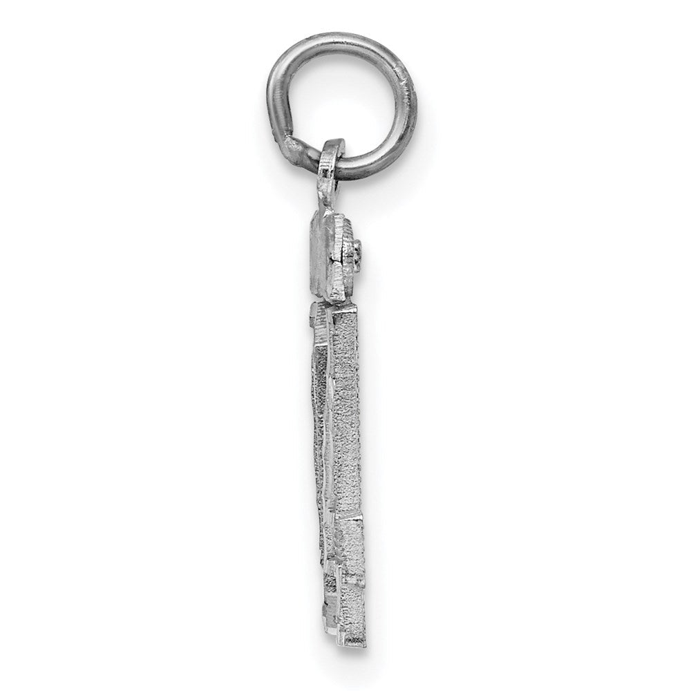 Sterlingsilber Rhodiniert Klein Diamantiert #04 Charm