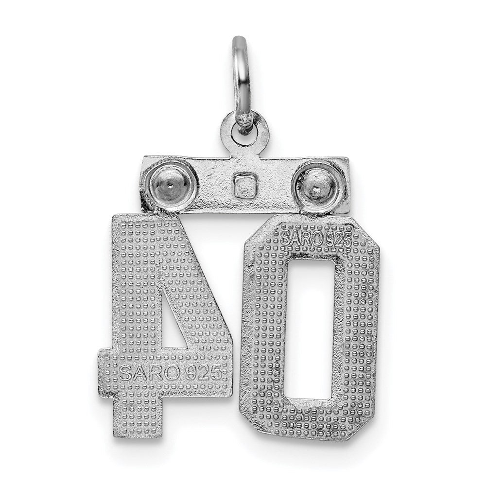 Sterlingsilber Rhodiniert Klein Diamantiert #04 Charm