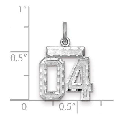 Sterlingsilber Rhodiniert Klein Diamantiert #04 Charm