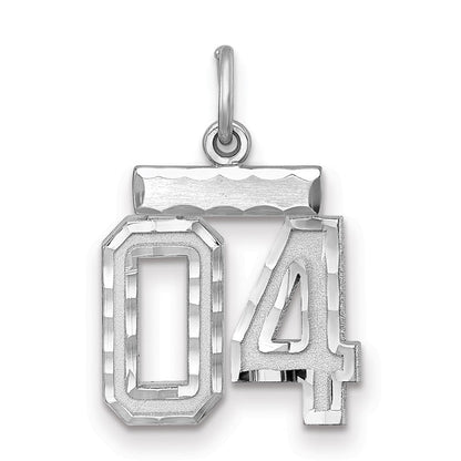 Sterlingsilber Rhodiniert Klein Diamantiert #04 Charm