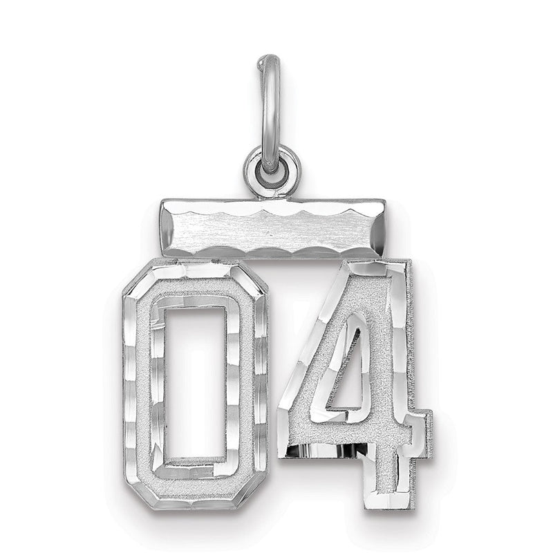 Sterlingsilber Rhodiniert Klein Diamantiert #04 Charm