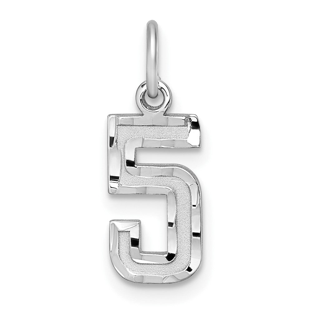 Sterlingsilber Rhodiniert Diamantiert #5 Charm