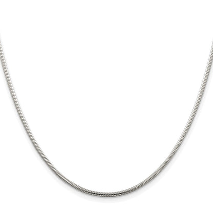 Sterlingsilber Rhodiniert 1.75mm Schlange Kette