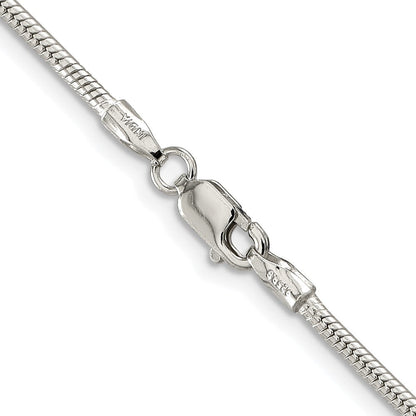Sterlingsilber Rhodiniert 1.75mm Schlange Kette