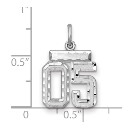 Sterlingsilber Rhodiniert Klein Diamantiert #05 Charm