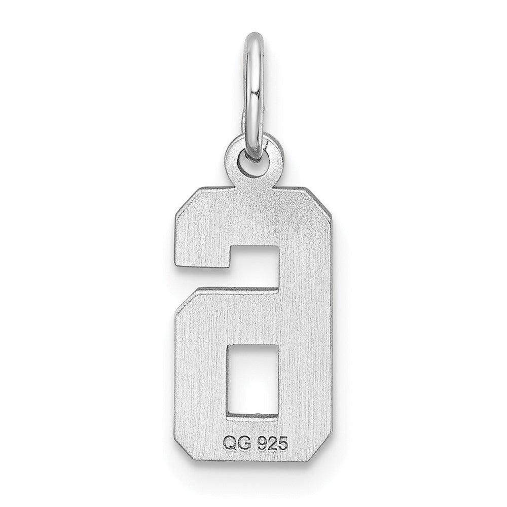 Sterlingsilber Rhodiniert Diamantiert #6 Charm