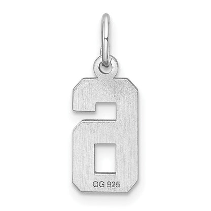 Sterlingsilber Rhodiniert Diamantiert #6 Charm