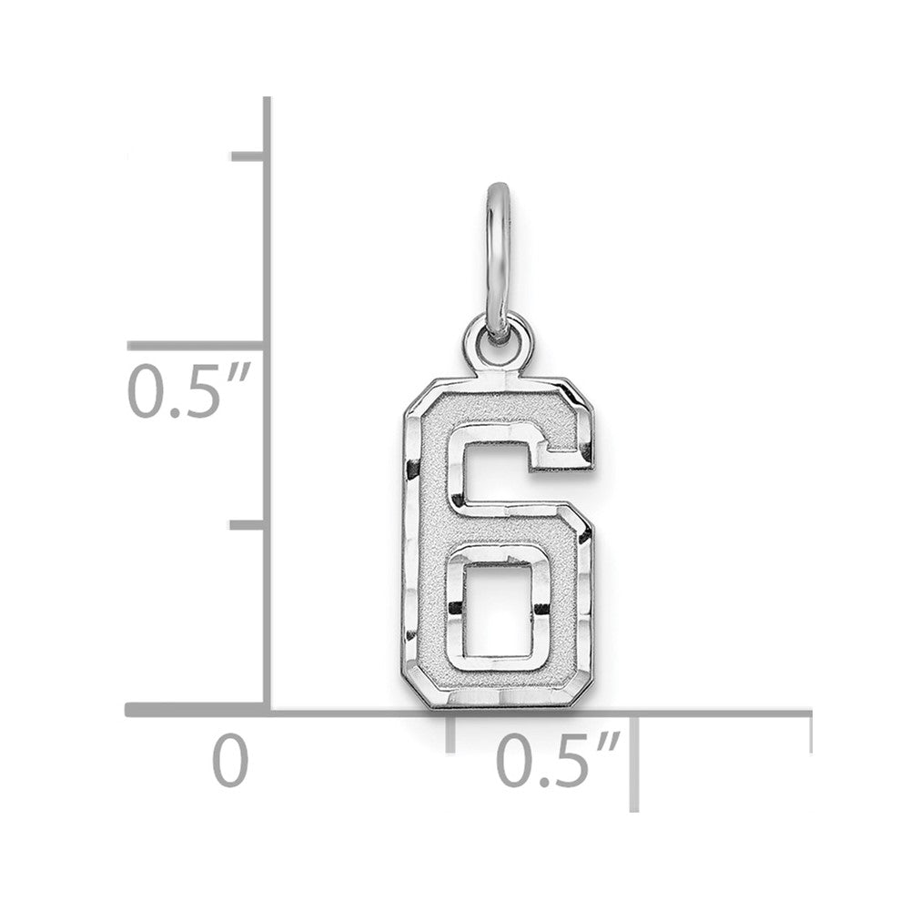 Sterlingsilber Rhodiniert Diamantiert #6 Charm
