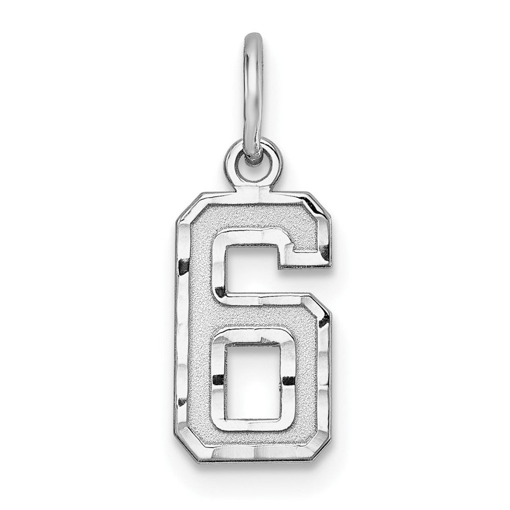Sterlingsilber Rhodiniert Diamantiert #6 Charm