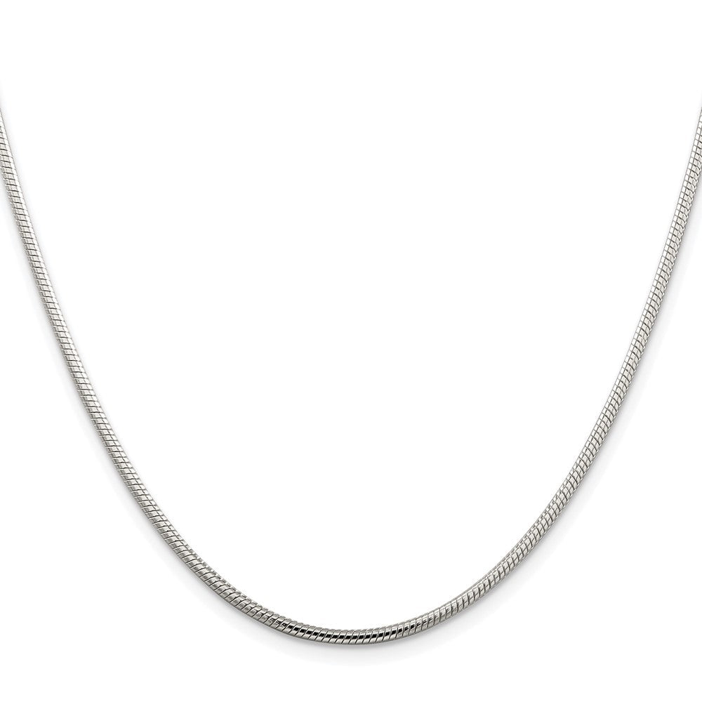 Sterlingsilber Rhodiniert 2mm Schlange Kette