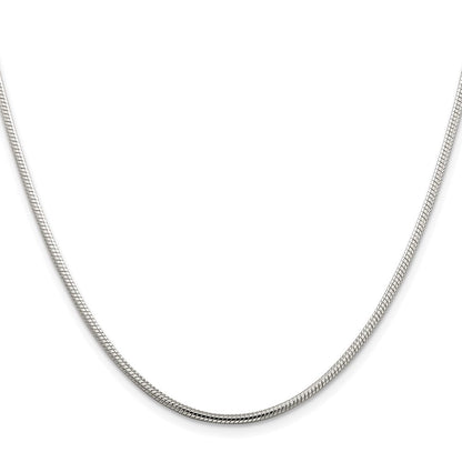 Sterlingsilber Rhodiniert 2mm Schlange Kette