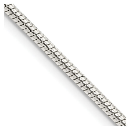 Sterlingsilber 2mm Schlange Halskette