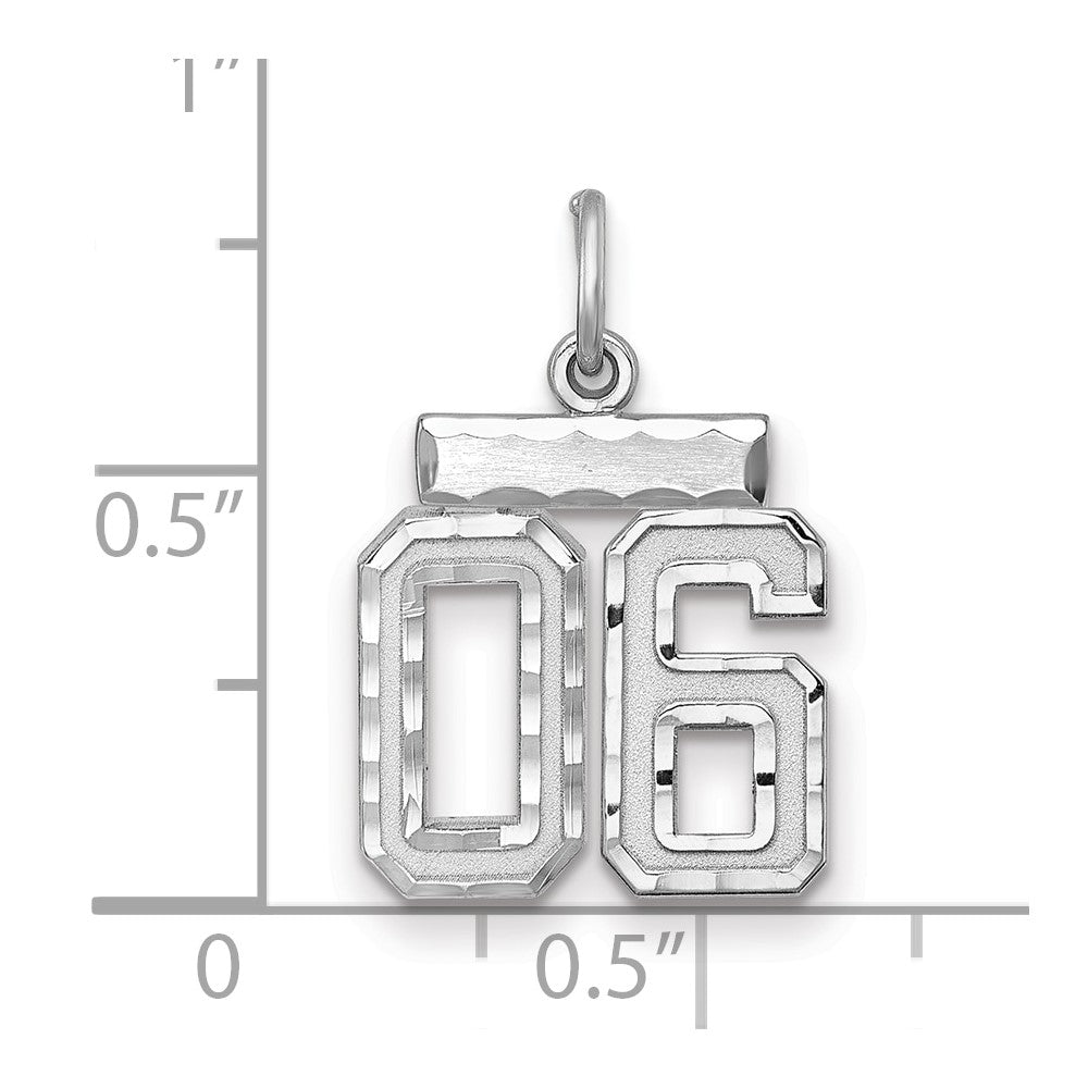 Sterlingsilber Rhodiniert Klein Diamantiert #06 Charm