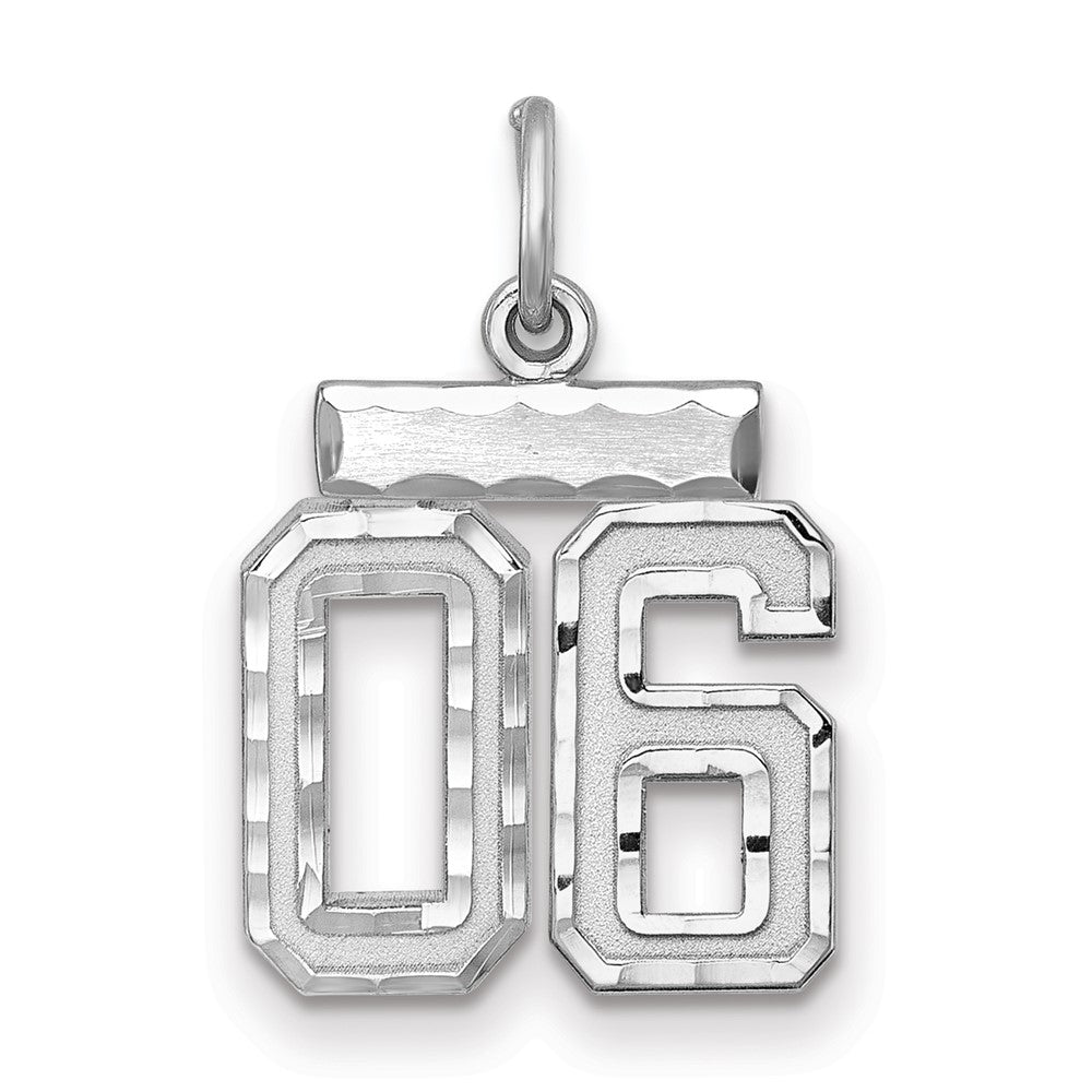 Sterlingsilber Rhodiniert Klein Diamantiert #06 Charm