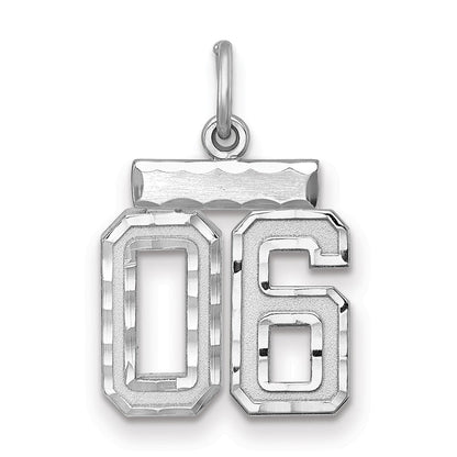 Sterlingsilber Rhodiniert Klein Diamantiert #06 Charm