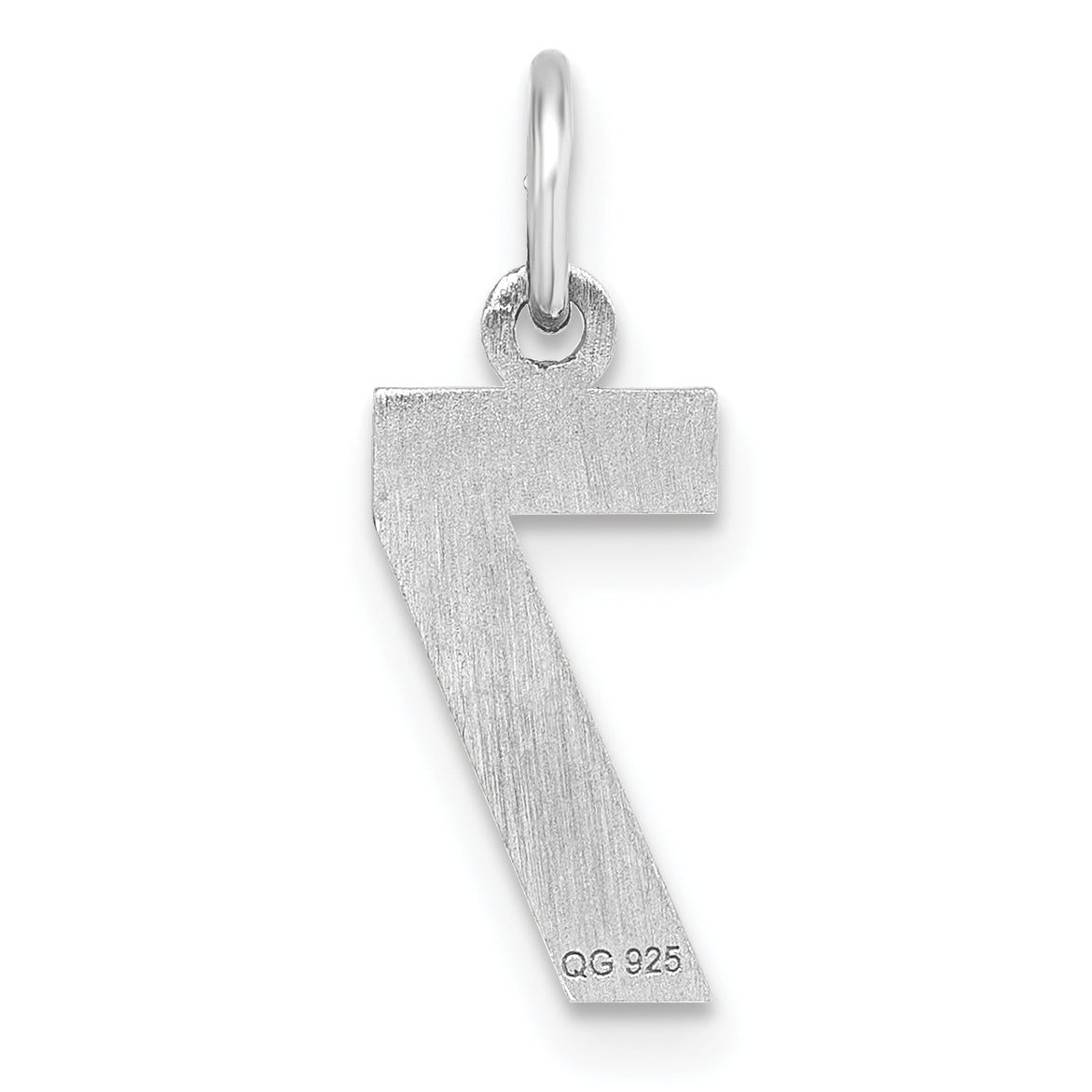 Sterlingsilber Rhodiniert Diamantiert #7 Charm