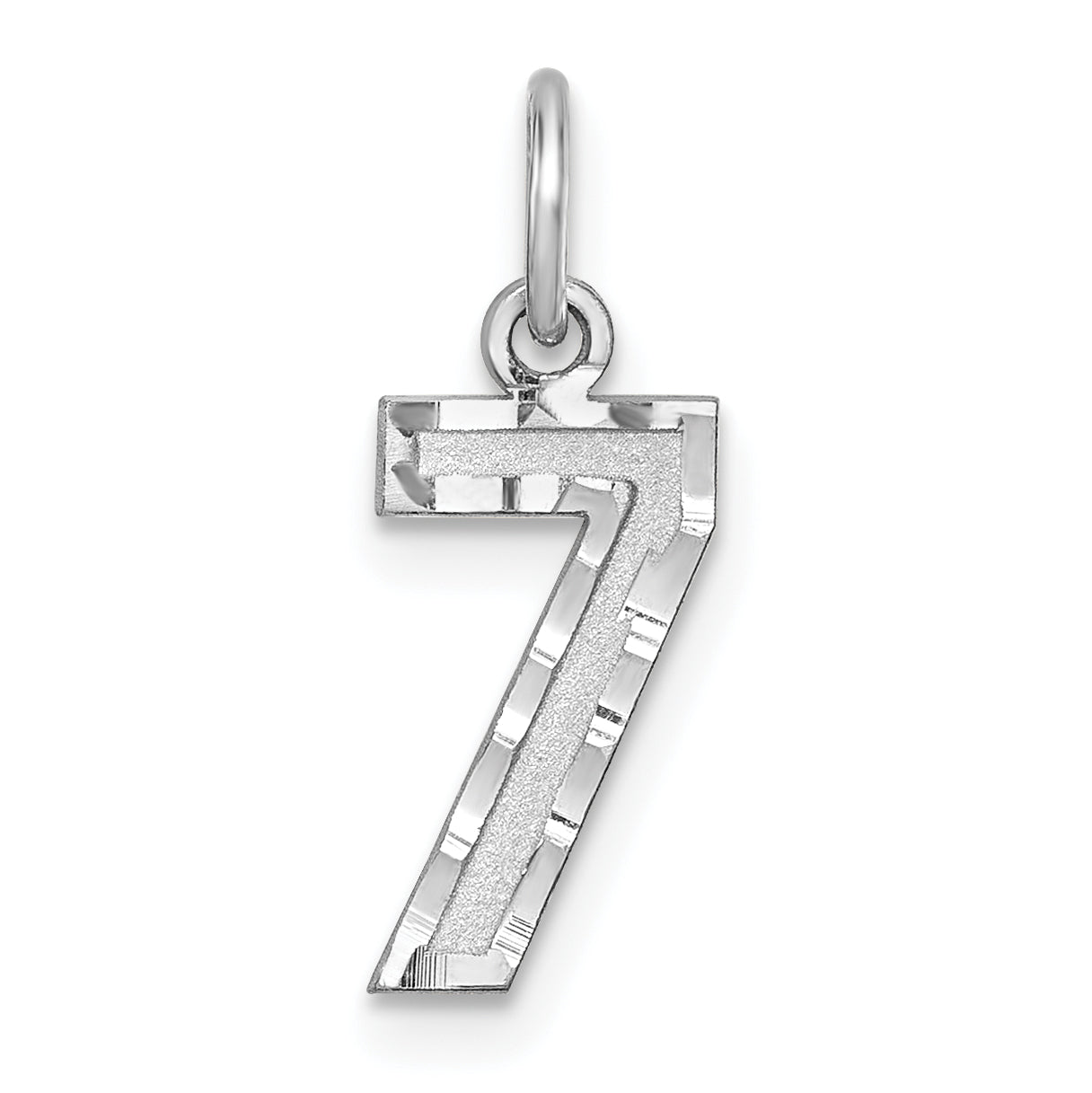 Sterlingsilber Rhodiniert Diamantiert #7 Charm