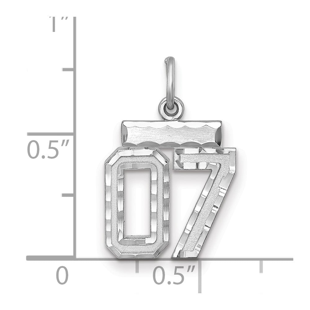 Sterlingsilber Rhodiniert Klein Diamantiert #07 Charm