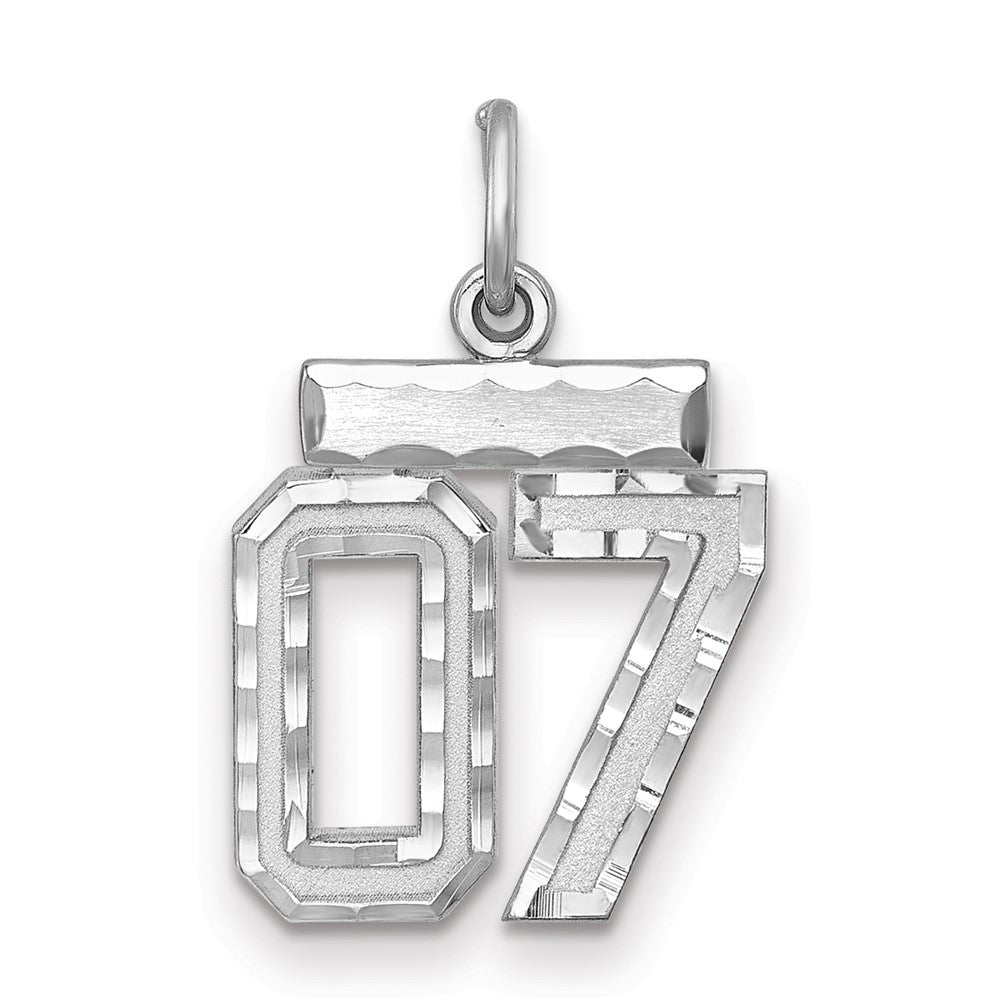 Sterlingsilber Rhodiniert Klein Diamantiert #07 Charm