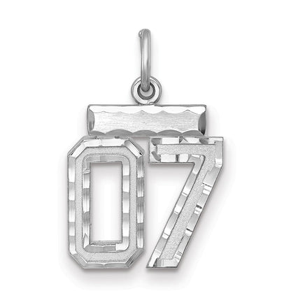 Sterlingsilber Rhodiniert Klein Diamantiert #07 Charm