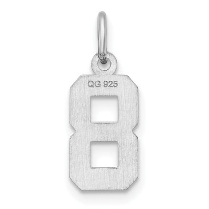 Sterlingsilber Rhodiniert Diamantiert #8 Charm