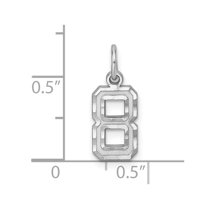 Sterlingsilber Rhodiniert Diamantiert #8 Charm