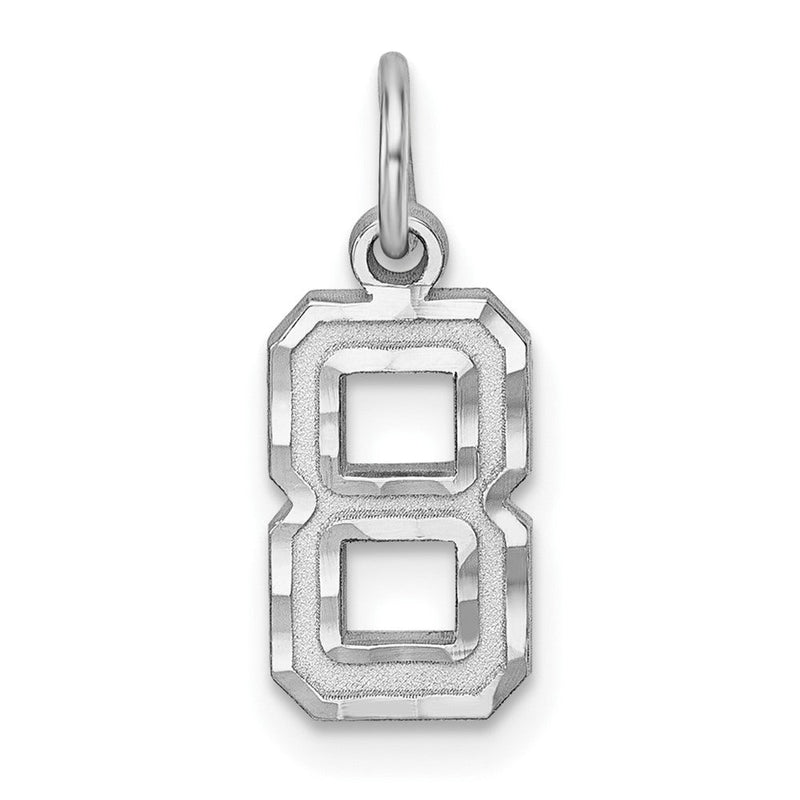 Sterlingsilber Rhodiniert Diamantiert #8 Charm