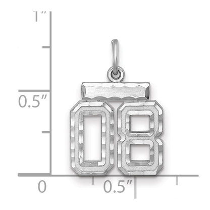 Sterlingsilber Rhodiniert Klein Diamantiert #08 Charm