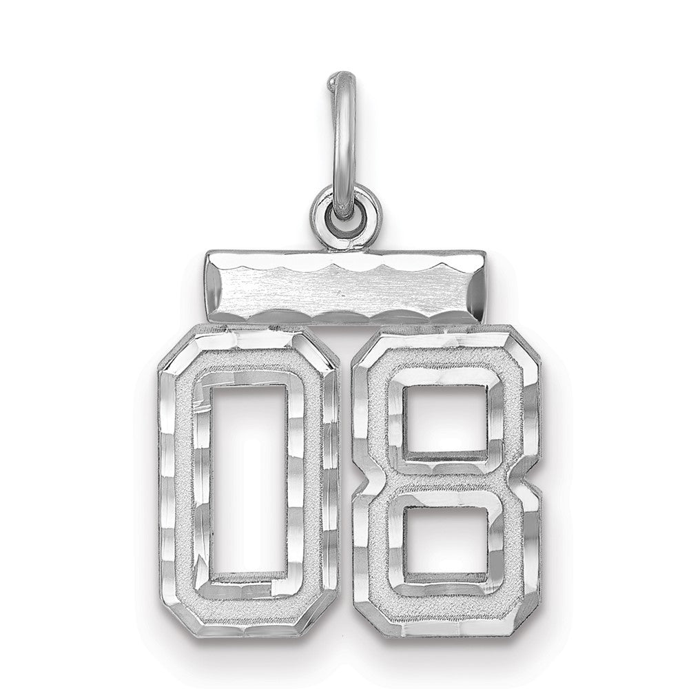 Sterlingsilber Rhodiniert Klein Diamantiert #08 Charm