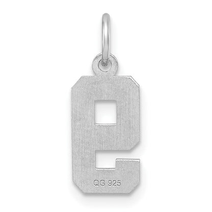 Sterlingsilber Rhodiniert Diamantiert #9 Charm