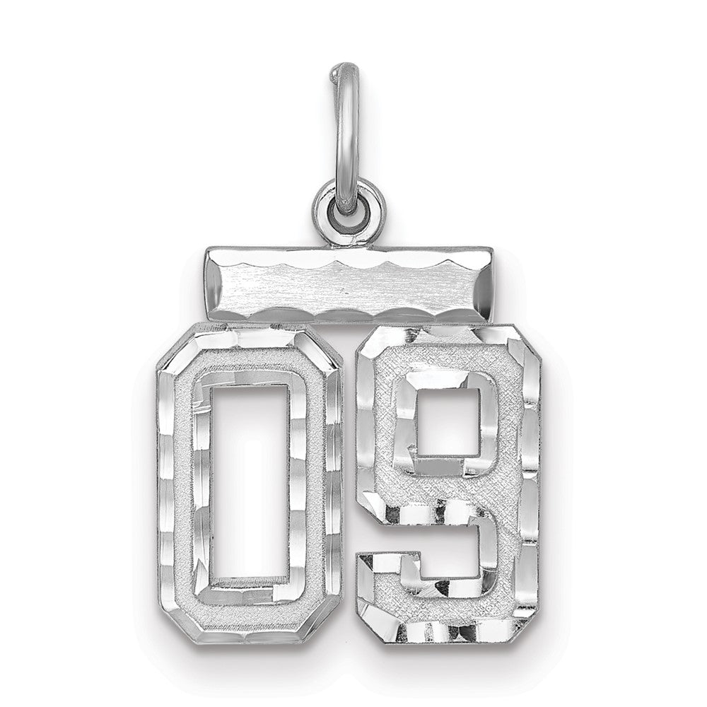 Sterlingsilber Rhodiniert Klein Diamantiert #09 Charm