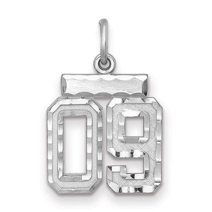 Sterlingsilber Rhodiniert Klein Diamantiert #09 Charm