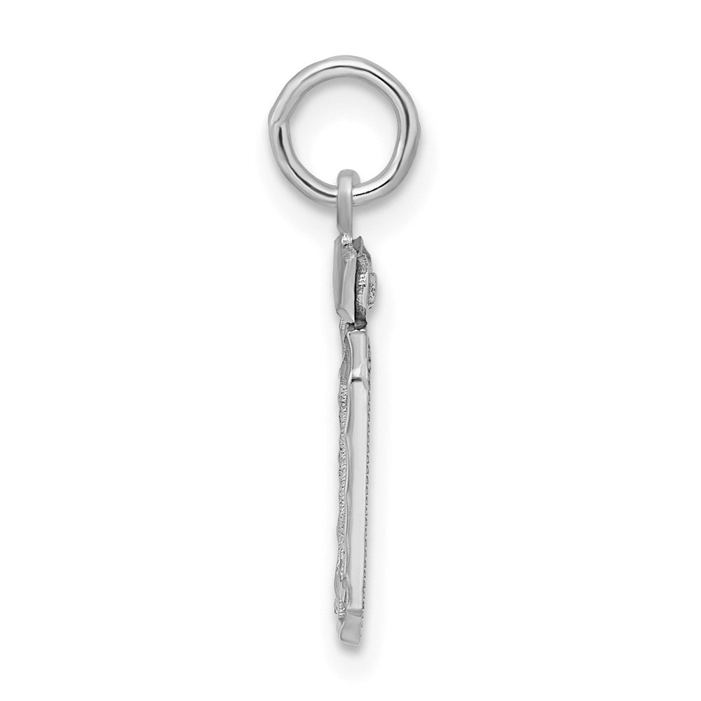 Sterlingsilber Rhodiniert Diamantiert #10 Charm