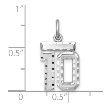 Sterlingsilber Rhodiniert Diamantiert #10 Charm