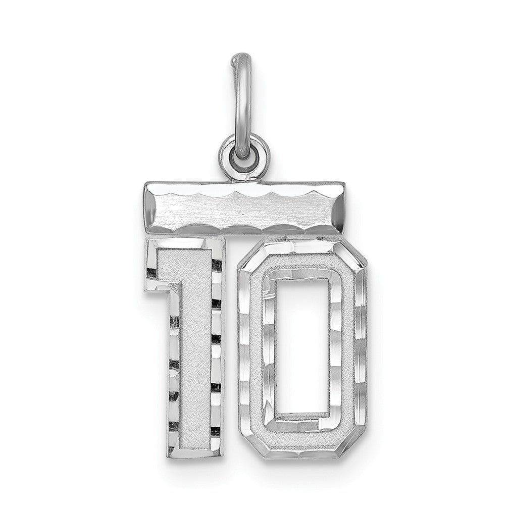 Sterlingsilber Rhodiniert Diamantiert #10 Charm