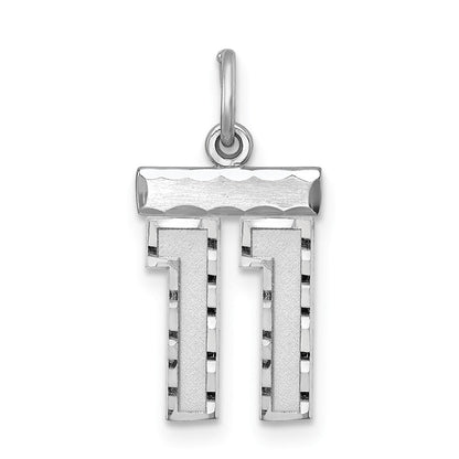 Sterlingsilber Rhodiniert Diamantiert #11 Charm