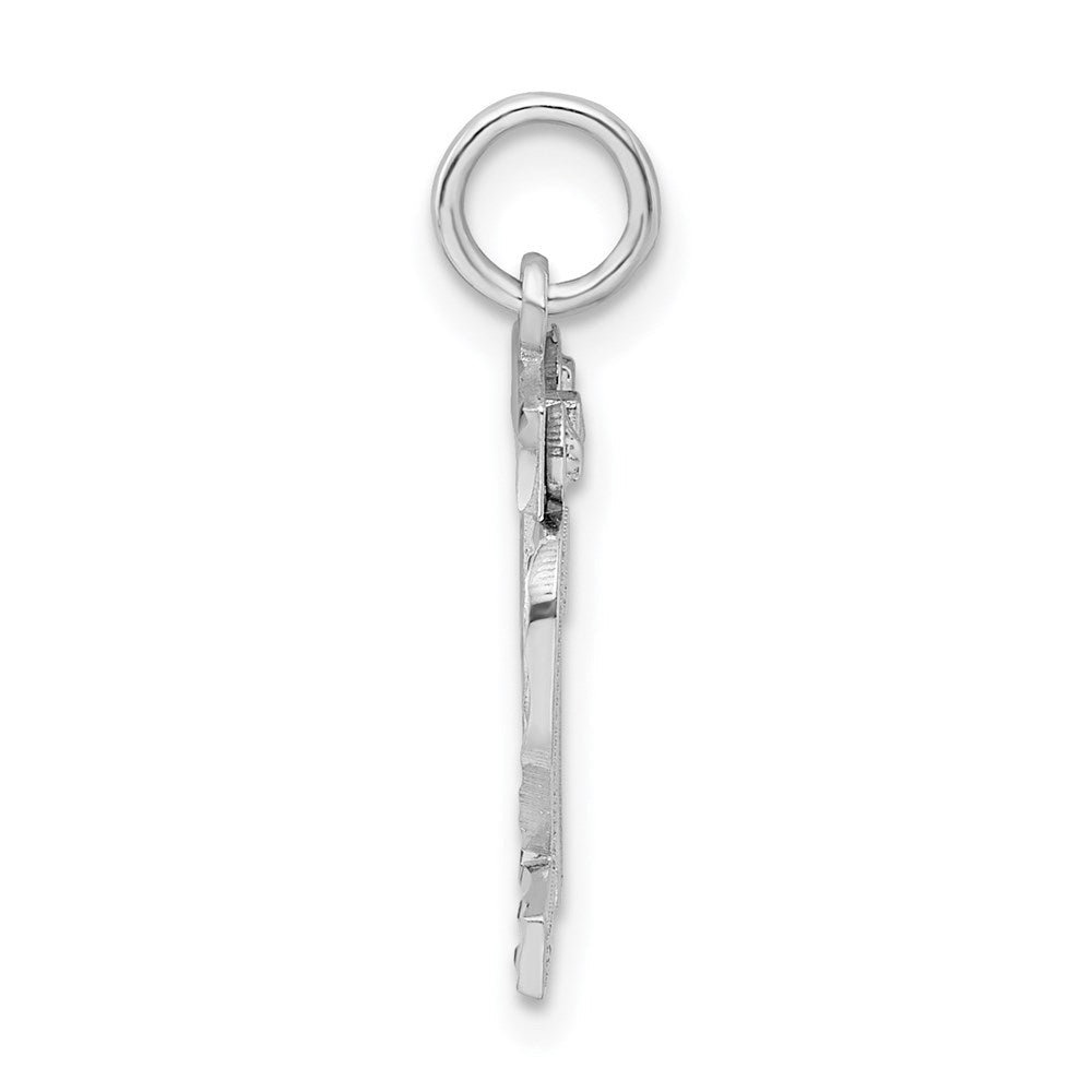 Sterlingsilber Rhodiniert Diamantiert #12 Charm