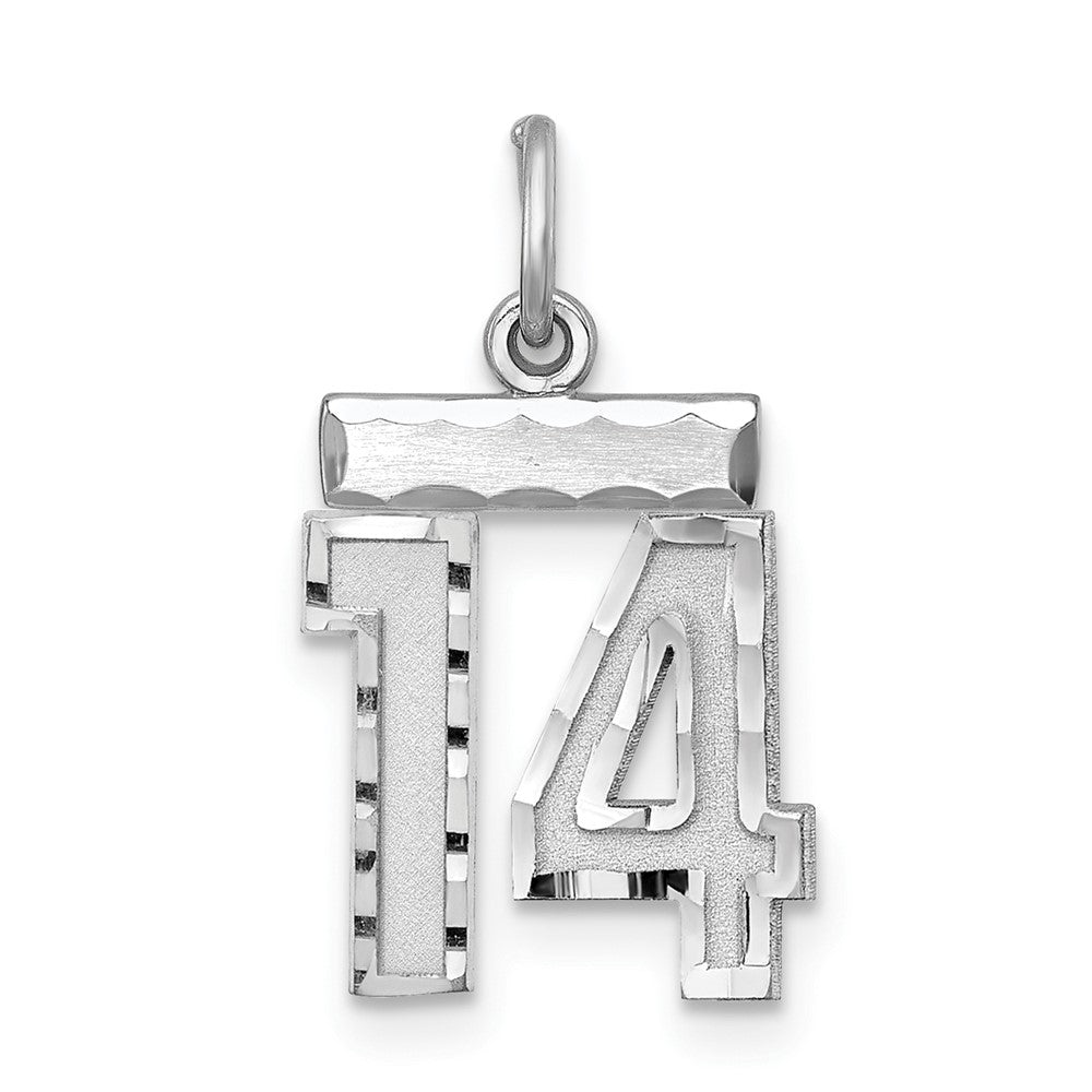 Sterlingsilber Rhodiniert Diamantiert #14 Charm