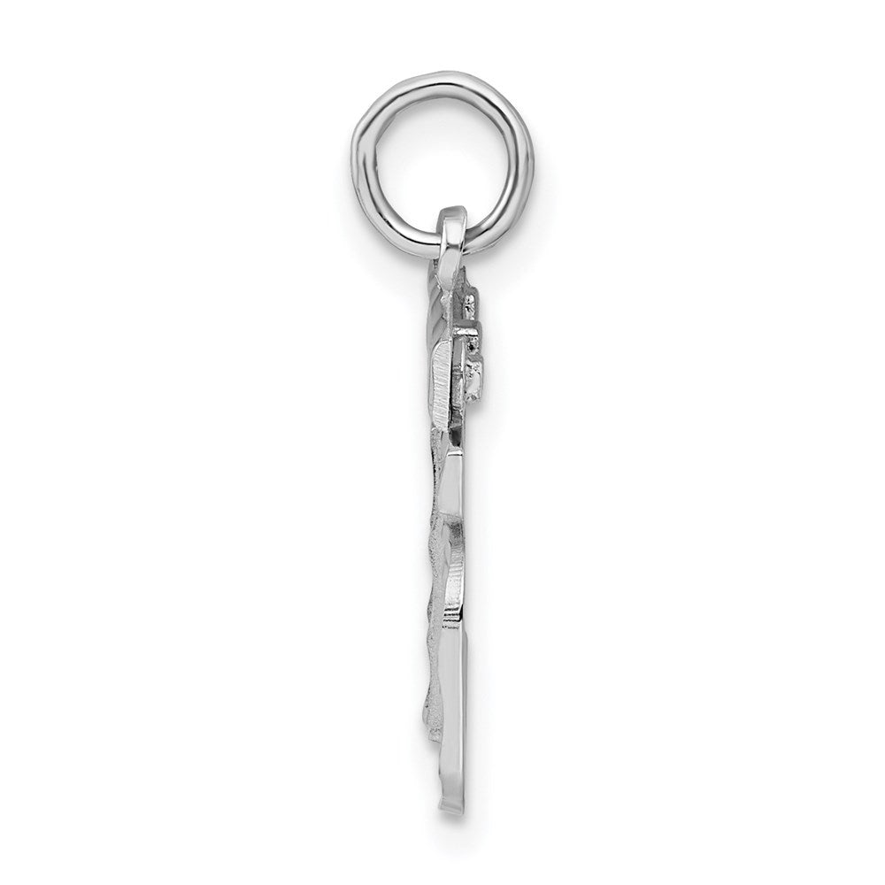 Sterlingsilber Rhodiniert Diamantiert #15 Charm