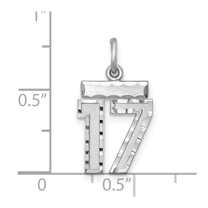 Sterlingsilber Rhodiniert Diamantiert #17 Charm